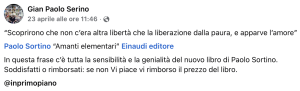 Gian Paolo Serino su Amanti elementari